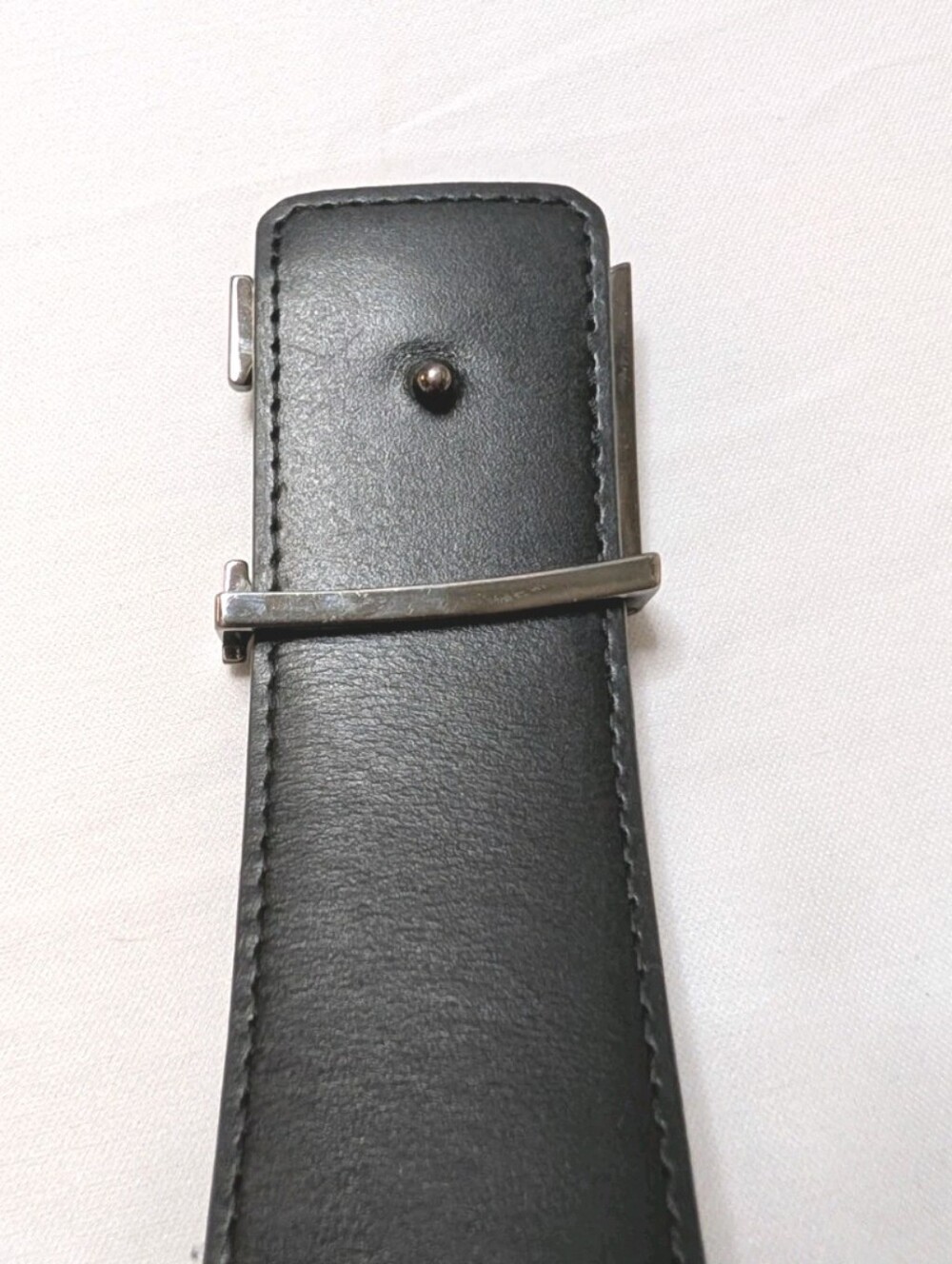 louis vuitton Leather Belt mens 90 / 36 Buckle Checkered Black M0213 - Picture 4 of 5